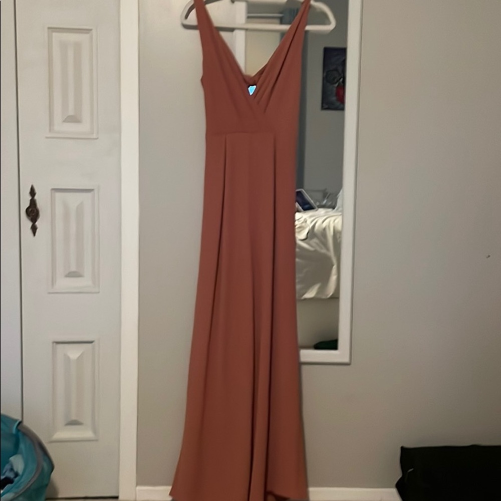 Peach full length jumpsuit